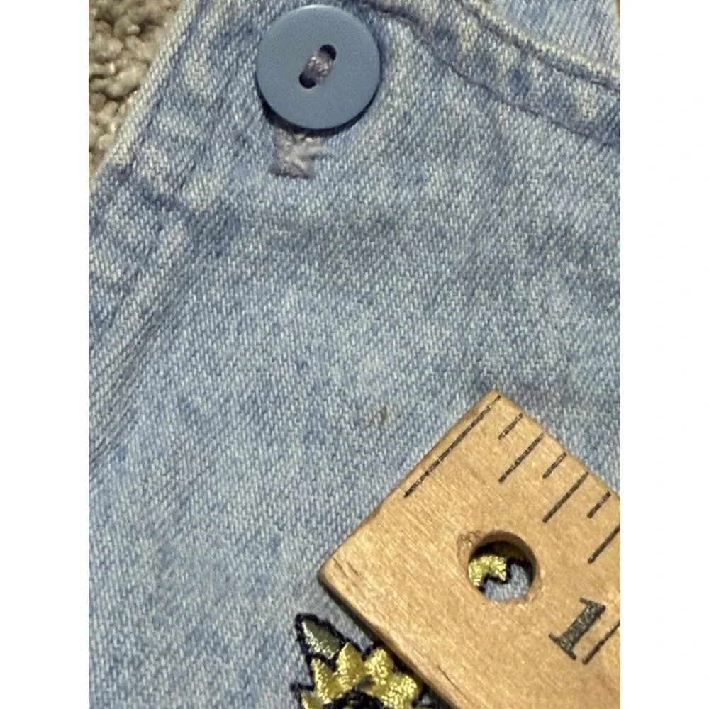90s Vintage Toddler 3T OshKosh B'gosh Sunflower Denim Overall Shorts Made n USA